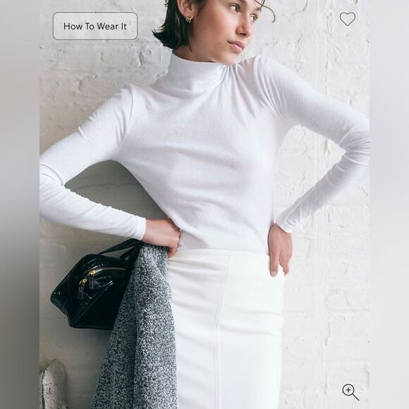 NWT J CREW Pencil midi skirt in four-season stretch in Ivory - Picture 8 of 12